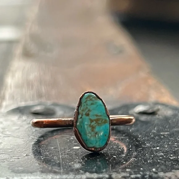 Turquoise copper ring Size 6 - Picture 9 of 9